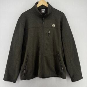 NIKE Sweatshirt Mens L ACG Therma Fit Fleece Full Zip Y2K Wool Gorpcore Brown
